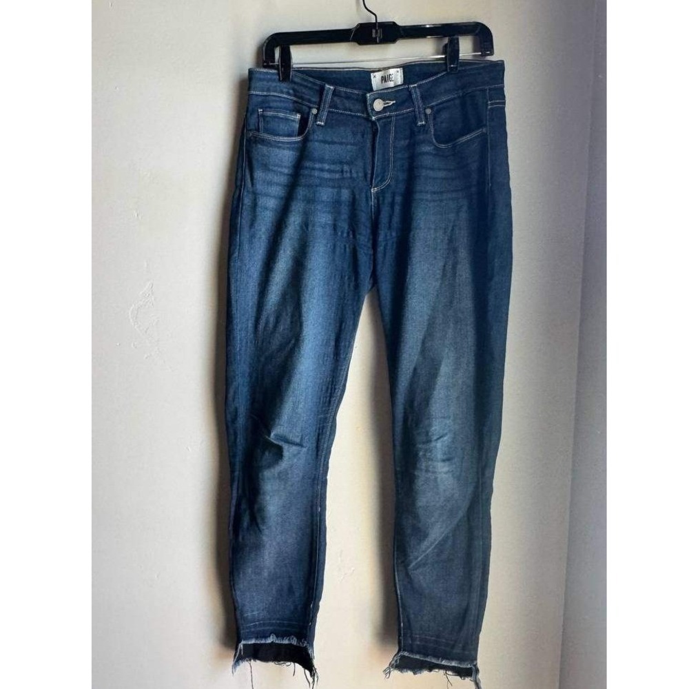 PAIGE Verdugo Ankle Skinny Jeans M Wash 30 Raw Hem Distressed Y2K Cottagecore